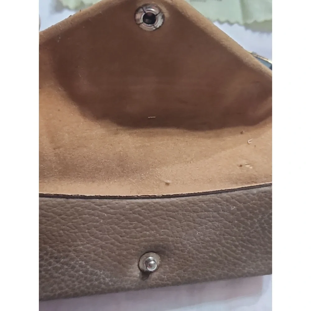 VTG Ray-Ban Bausch and Lomb Sunglasses Clip On Leather Case Brown Soft Suede